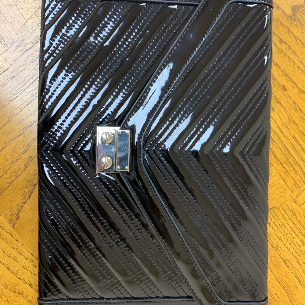 Bcbg black shiny clutch